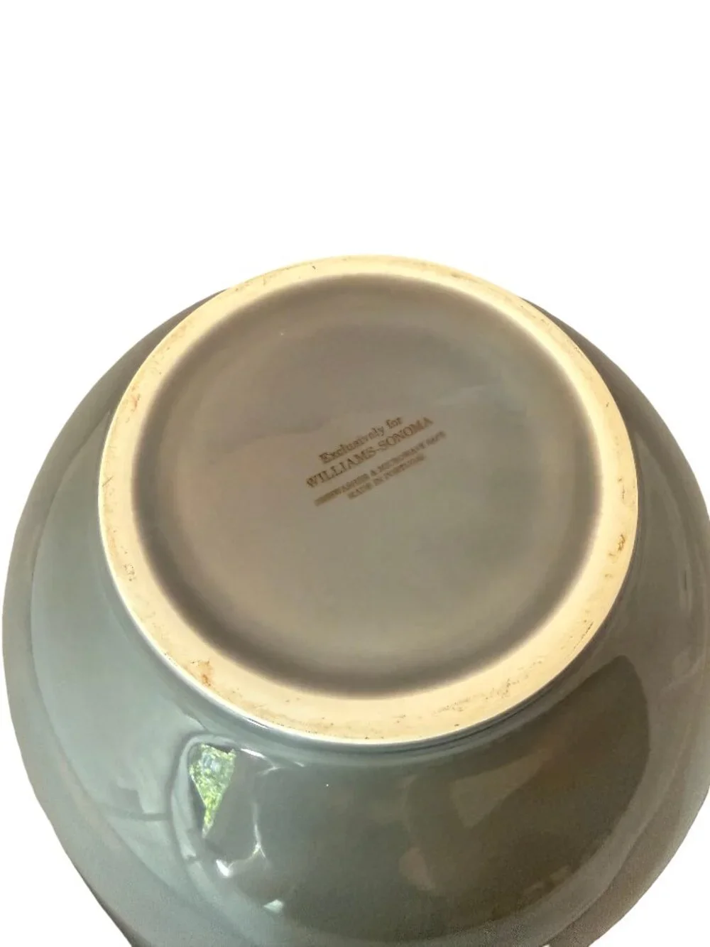 Williams Sonoma Gray Oval Ceramic Batter Bowl Pouring Spout Stoneware Prep